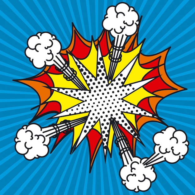 Premium Vector | Explosion pop art style vector illustration design