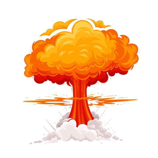 Premium Vector | Explosion with smoke, red explosion and flash vector ...