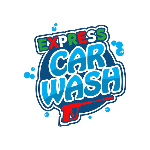 Premium Vector | Express car wash logo design template