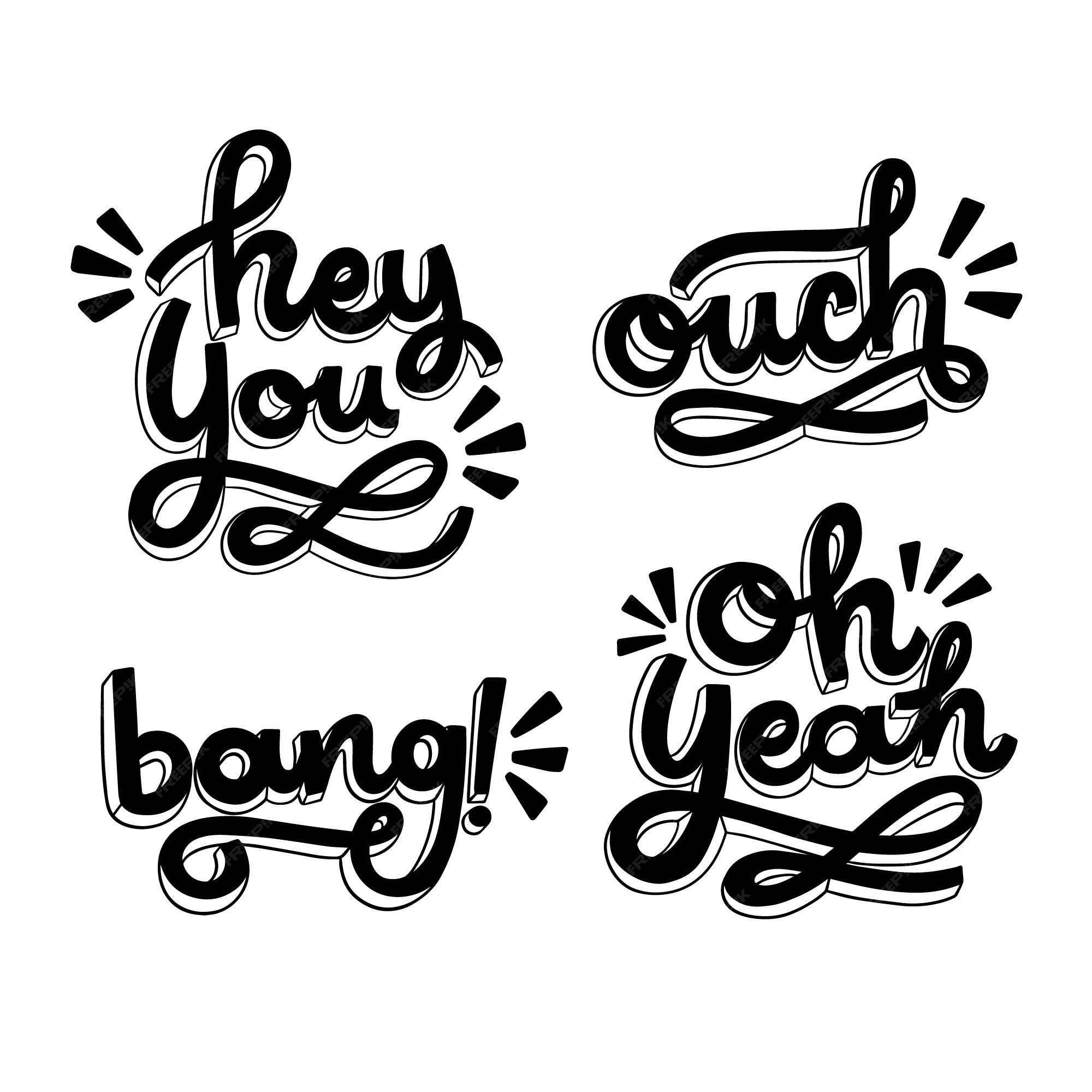 Free Vector | Expressions collection lettering