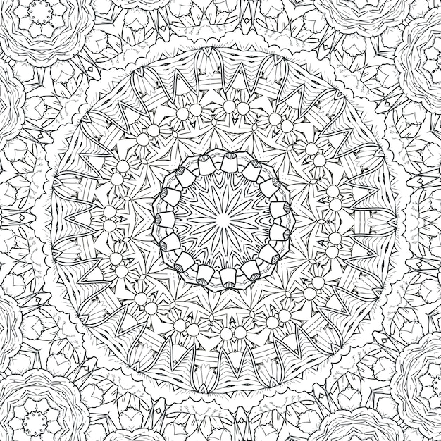 Premium Vector | Exquisite mandala pattern design in black and white