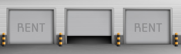 Exterior Concept Background With Garage Boxes For Rent Storage