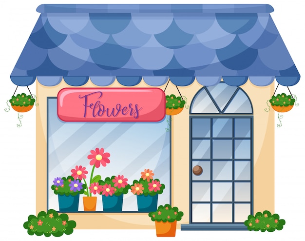 Download Exterior of flower shop Vector | Free Download