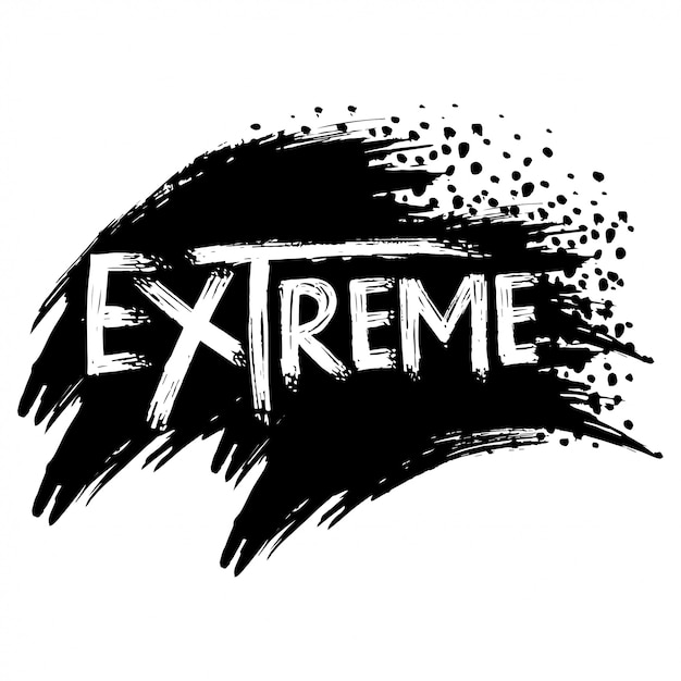 Extreme hand lettering calligraphy. Premium Vector