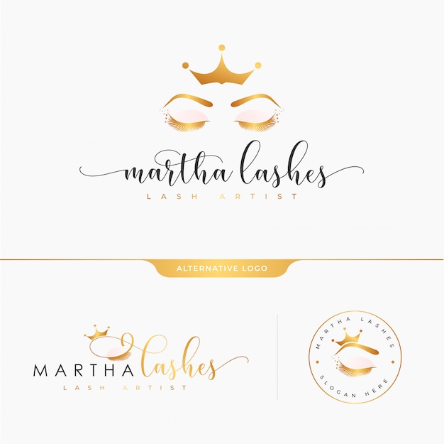 Download Free Eye Lash Logo Collection Template Premium Vector Use our free logo maker to create a logo and build your brand. Put your logo on business cards, promotional products, or your website for brand visibility.