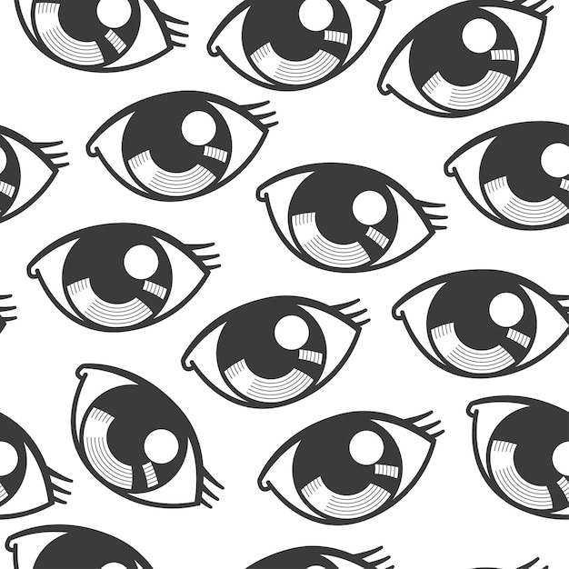 Premium Vector | Eyes cartoon seamless pattern on a white background