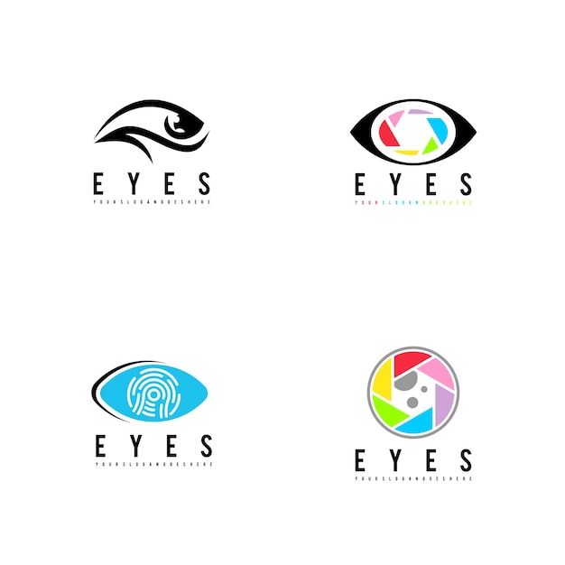Premium Vector | Eyes logo set vector