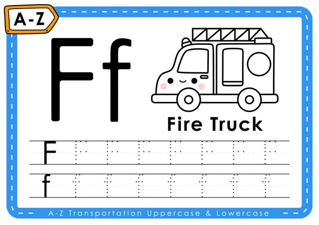 f-fire-truck-alphabet-a-z-transportation-tracing-letters-worksheet