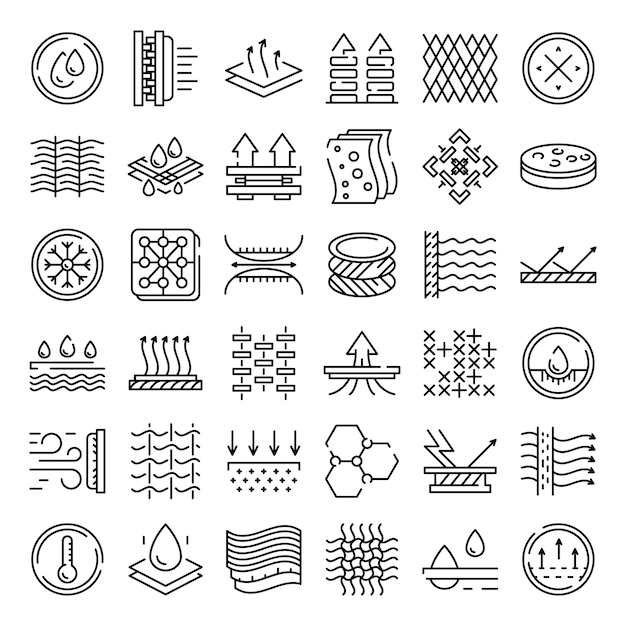 Download Free Fabric Feature Icons Set Outline Style Premium Vector Use our free logo maker to create a logo and build your brand. Put your logo on business cards, promotional products, or your website for brand visibility.