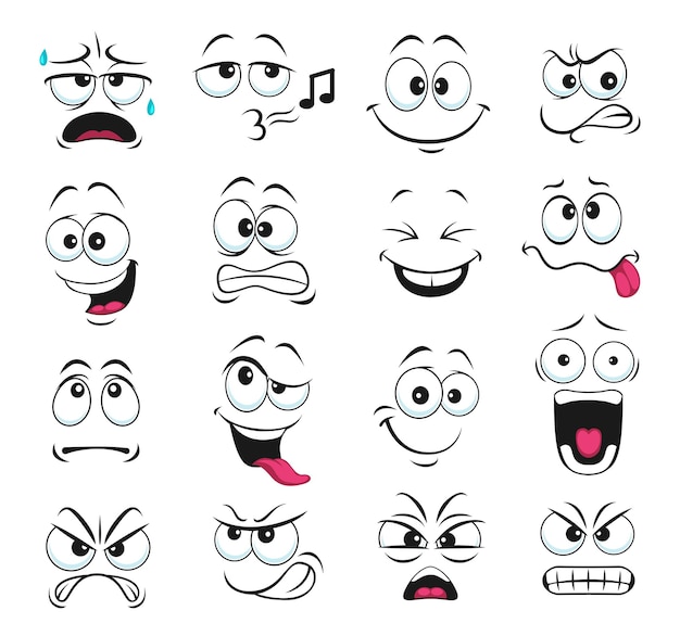 Premium Vector | Face expression isolated icons