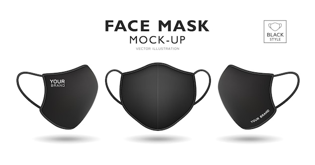 Download Premium Vector Face Mask Fabric Black Color