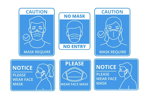 Free Vector Face Mask Required Signs