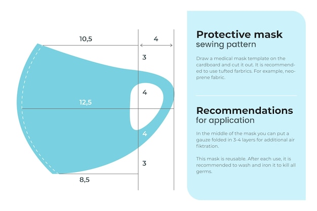 face-mask-sewing-pattern-concept-free-vector