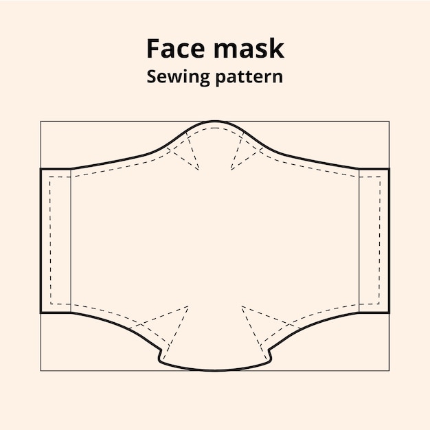 Free Vector Face Mask Sewing Pattern Front View