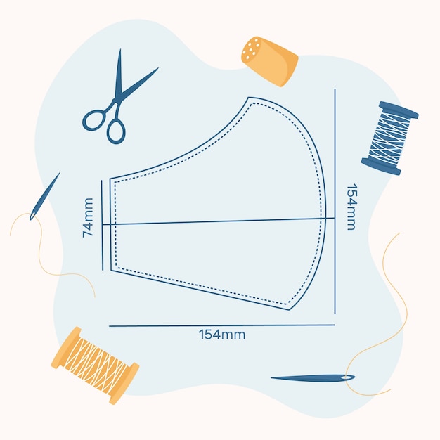 Free Vector | Face mask sewing pattern