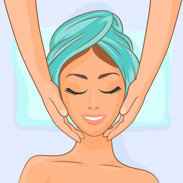 facial massage spa illustration all free vectors download