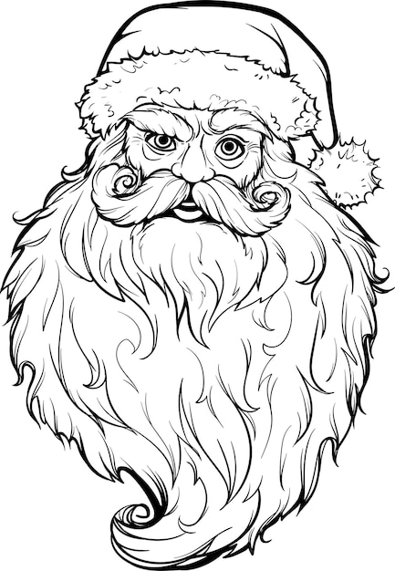 Premium Vector | Face of santa claus with a beard