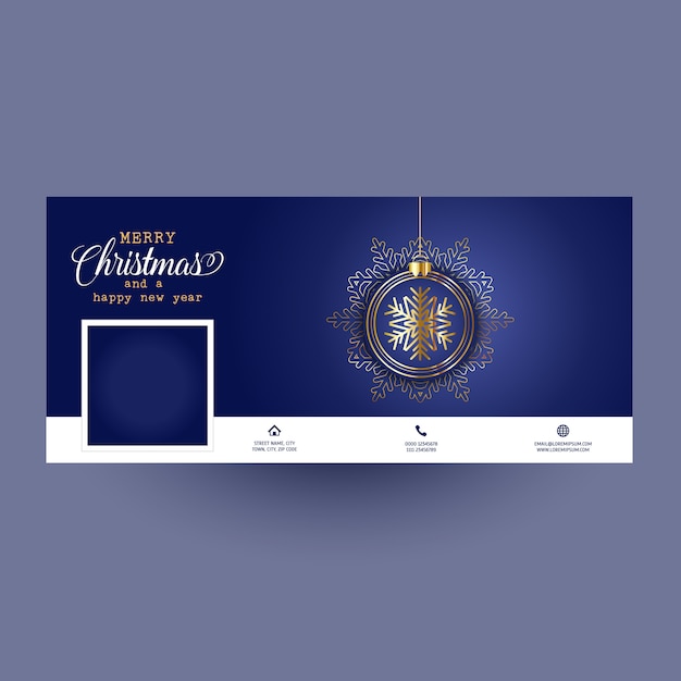 Copertina di facebook con gingillo di natale Vettore Gratis