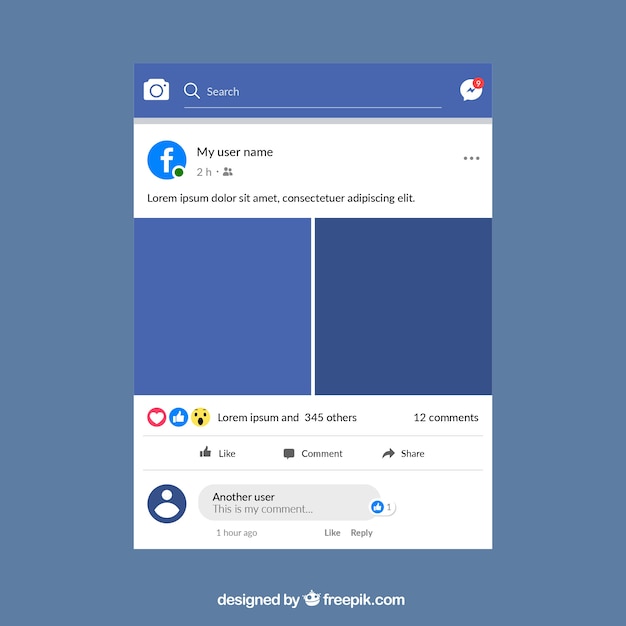 free-vector-facebook-mobile-post-with-flat-design