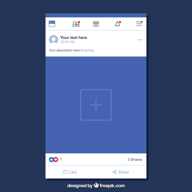 Download Free Vector | Facebook mobile post with flat design