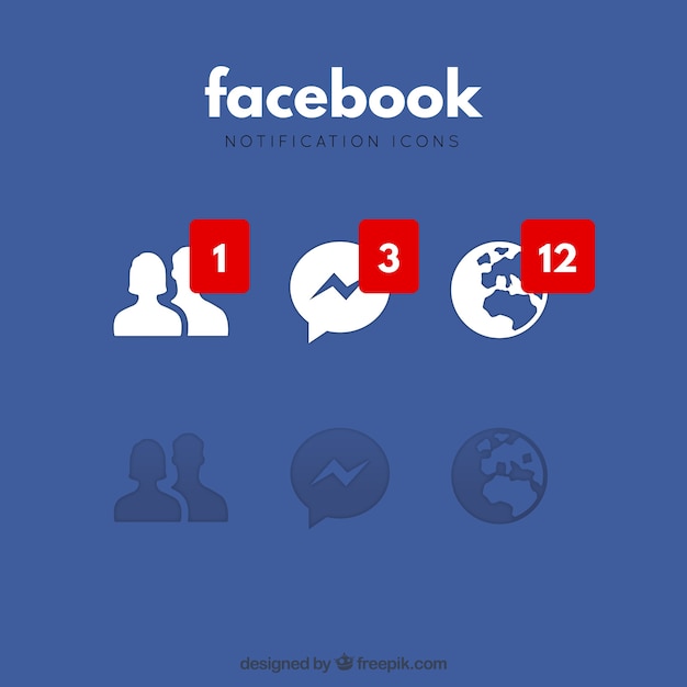 Facebook Notification Icons Free Vector