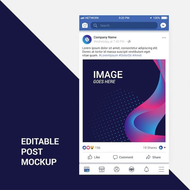 Download Facebook post mockup Vector | Premium Download