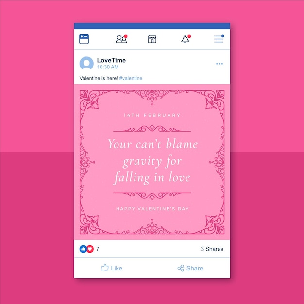 Free Vector Facebook Post Valentine S Day Template