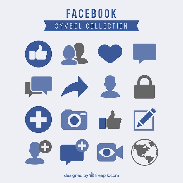 Facebook Symbol Collection Free Vector