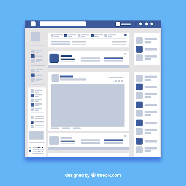 Facebook web interface with minimalist design | Free Vector