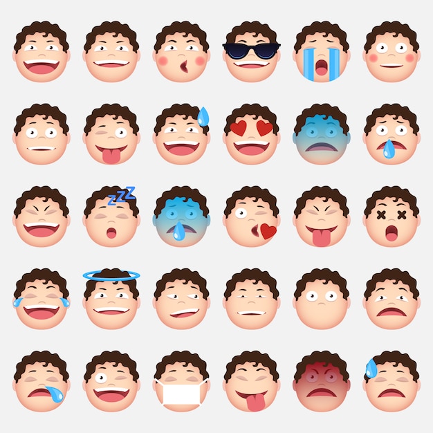 Faces emoticons collection