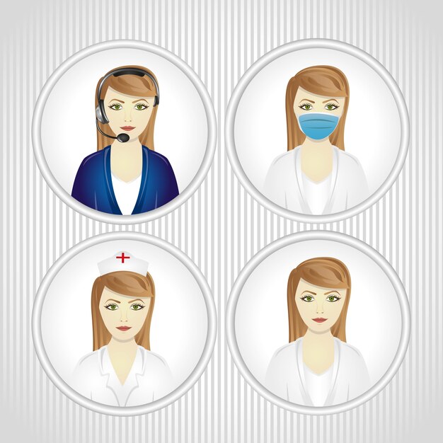 Premium Vector | Faceted set of women in labor