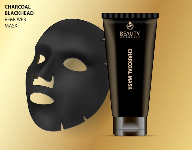 Premium Vector | Facial cosmetic charcoal blackhead remover mask