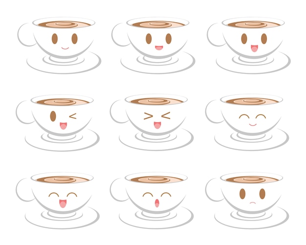 Premium Vector Facial expression of the coffee