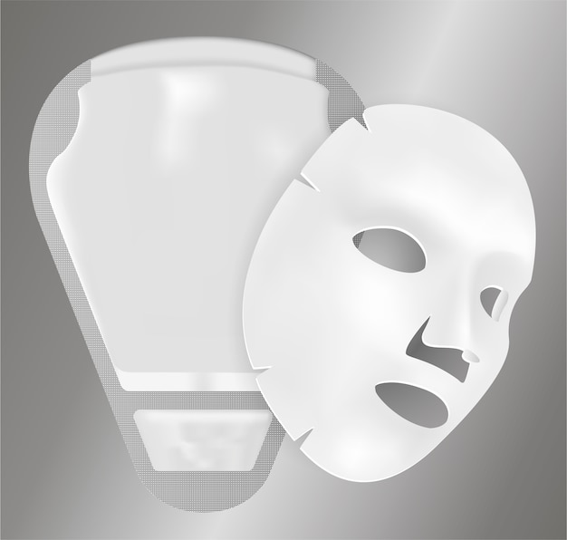 Download Facial mask pack with 3d vector sheet. sachet. | Premium ...