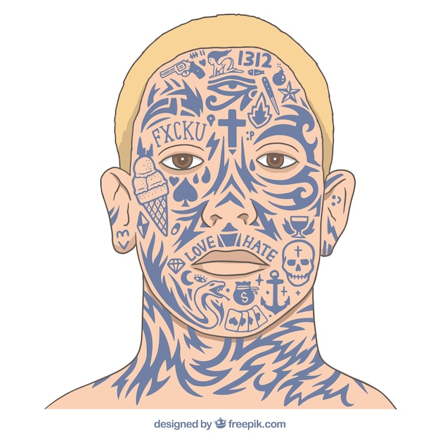 Free Vector Facial Tattoos