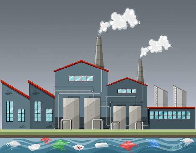 Factory making lots of smoke Vector | Free Download