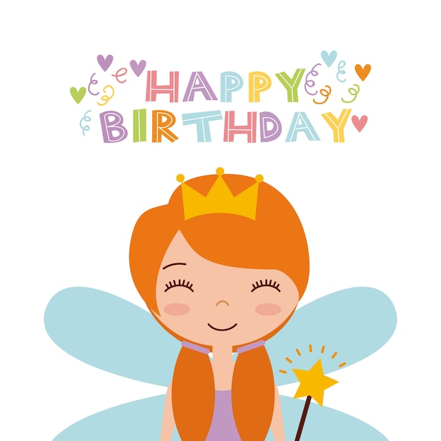 Premium Vector Fairy Birthday Card