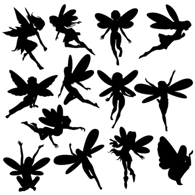 Download Fairy magic creature silhouette clip art vector Vector ...