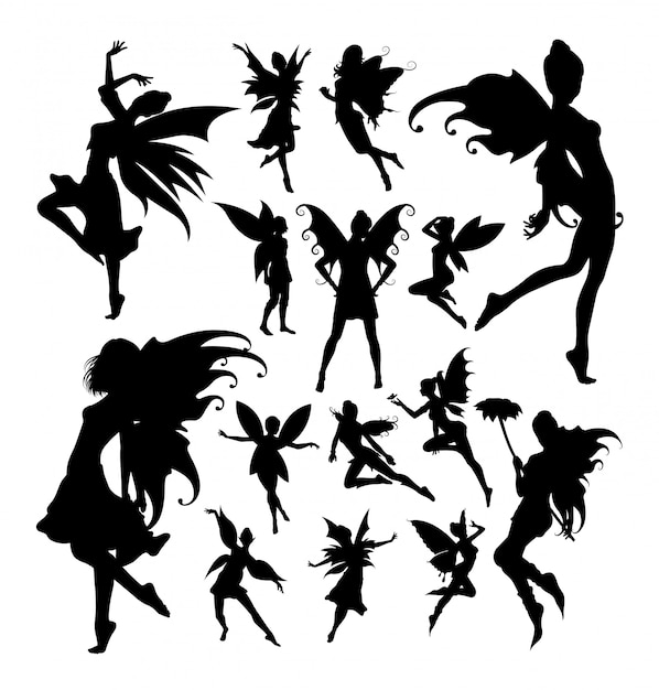 Download Fairy silhouettes Vector | Premium Download