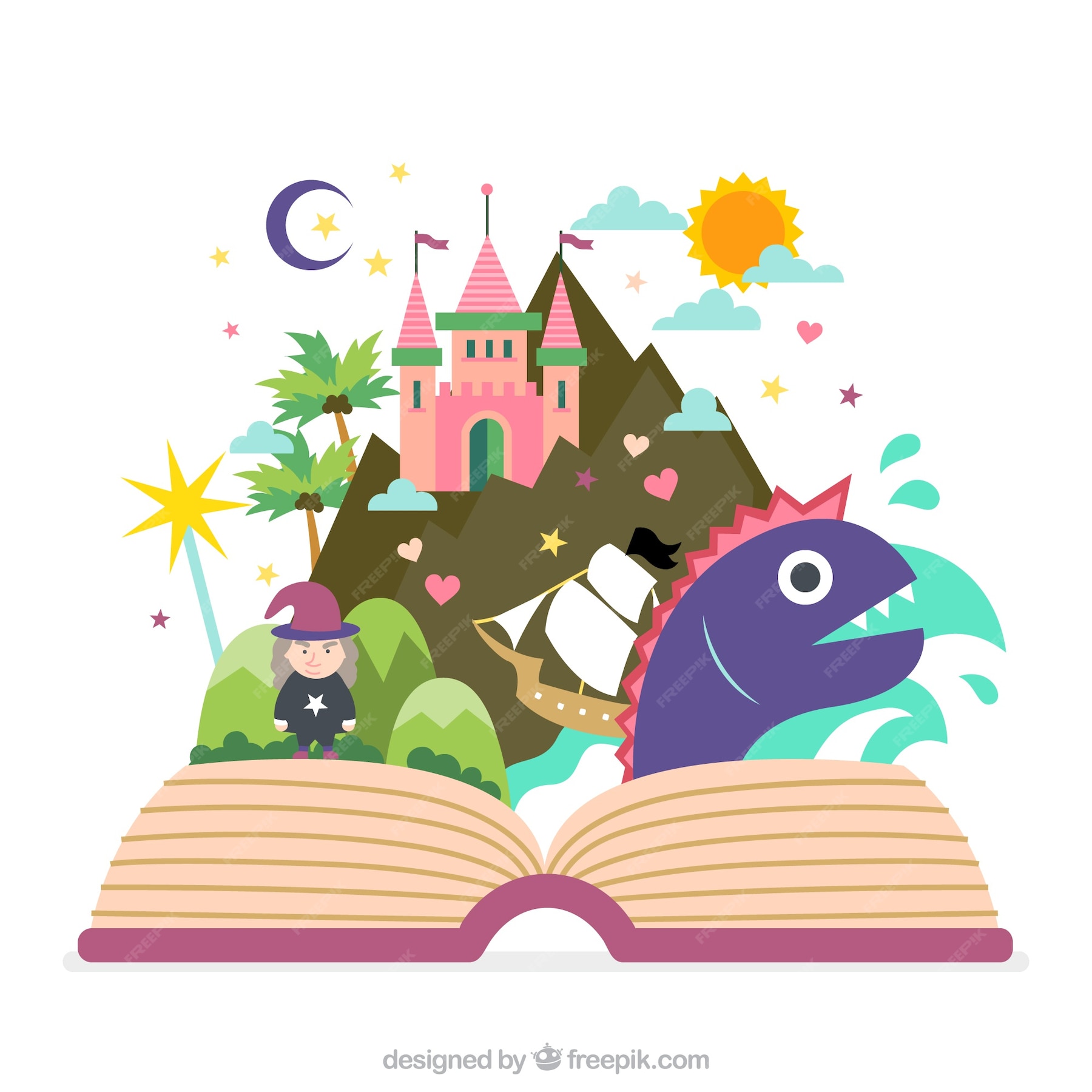 Premium Vector | Fairy tale book