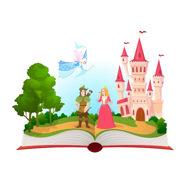 Premium Vector Fairy Tales Book Fantasy Tale Characters Magic Life