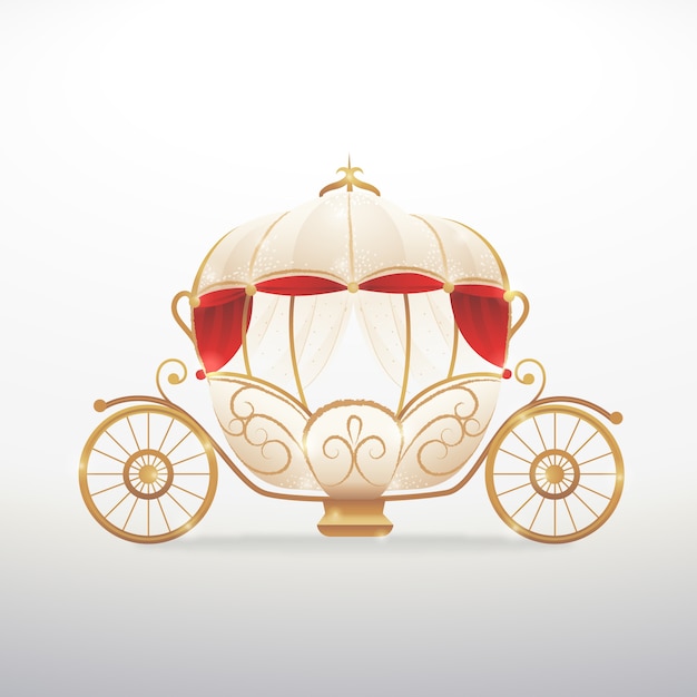 Download Free Vector | Fairytale carriage golden design