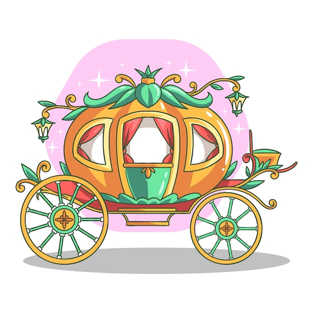 Free Vector | Fairytale carriage hand drawn style