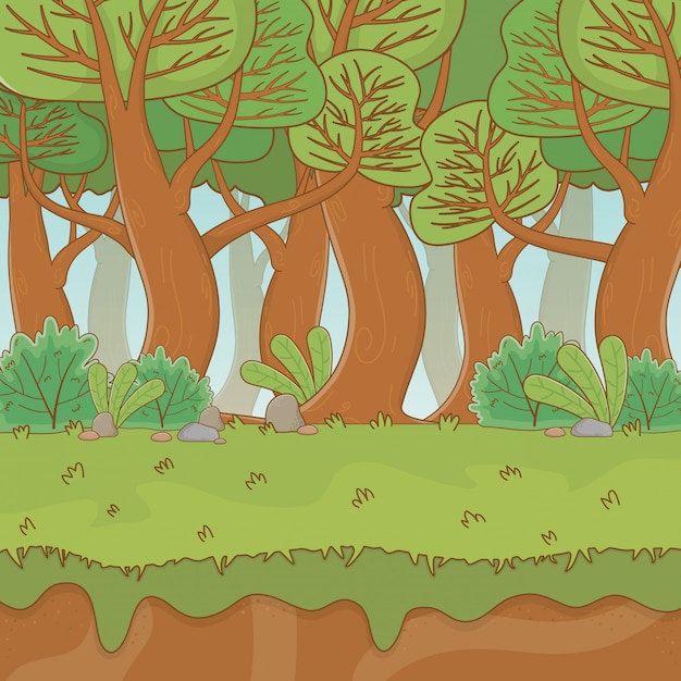 Premium Vector | Fairytale landscape scene