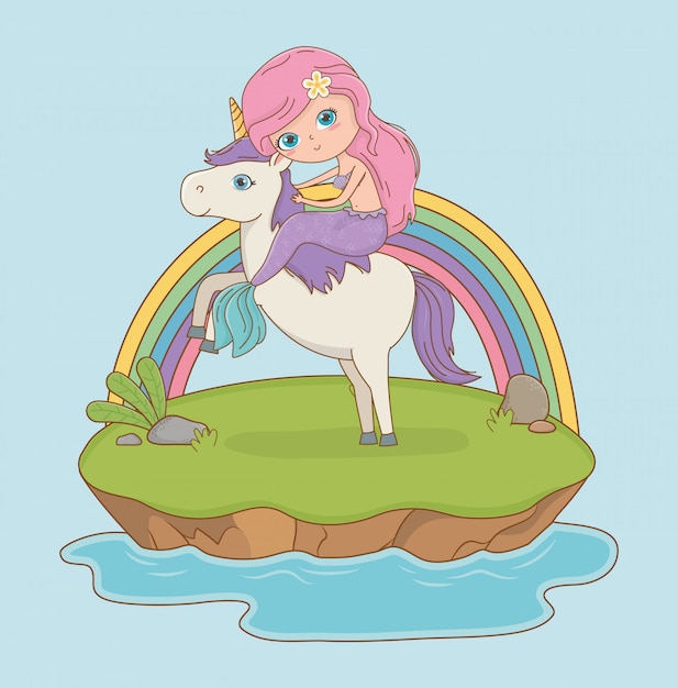 Download Fairytale scene with princess in unicorn Vector | Free ...