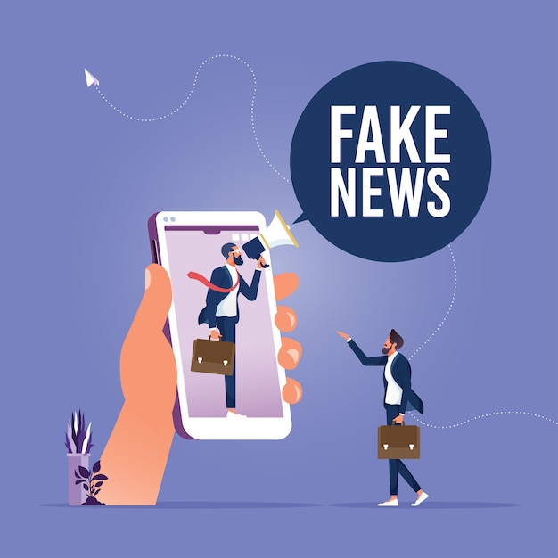 Premium Vector | Fake news or misleading information that people share ...