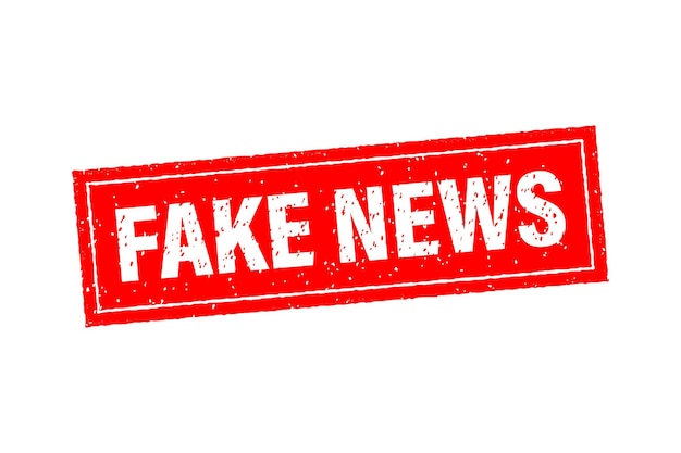 Premium Vector | Fake news stamp in flat style on white