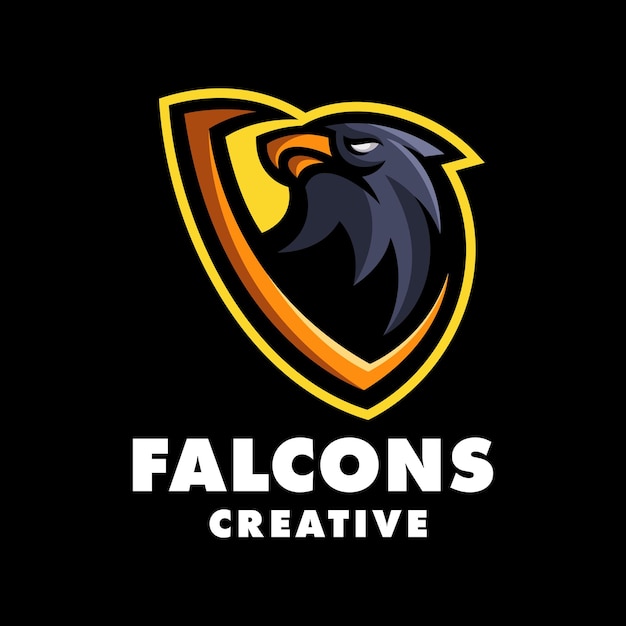 Premium Vector | Falcon head modern mascot logo template