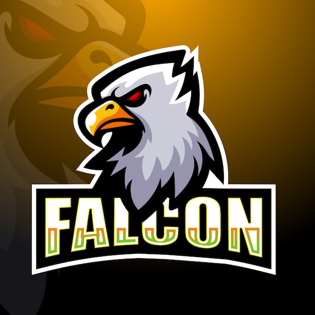 Premium Vector | Falcon mascot esport logo illustration