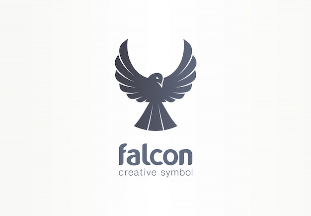 ファルコン フェニックス カラスシルエットクリエイティブシンボルコンセプト 自由 成長のワシの翼 抽象的なビジネスのロゴのアイデアを飛ぶ 鳥飛行アイコン プレミアムベクター